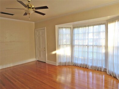 Living room with large bay window