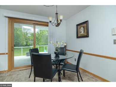 Dining area with a walkout to the deck