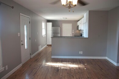 View from living room into the kitchen