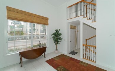 Living room showing the front entry
