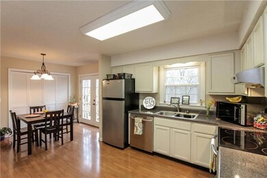 Dining area with view to decks