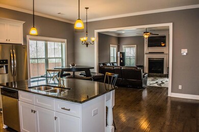 Open Kitchen, Dining Area & Living Room Plan