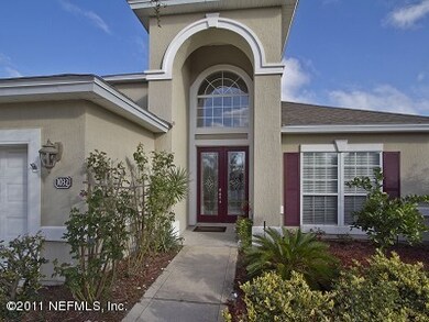Front entry with etched glass doors