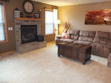 Family room with fireplace.