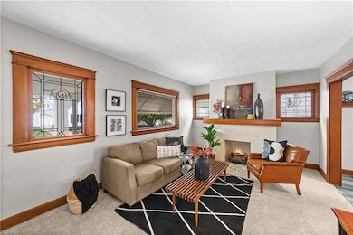 Living room featuring carpet flooring
