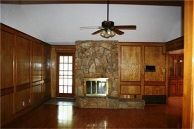 Living room with great rock fireplace