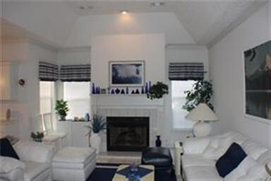 Gas log fireplace graces the Great room