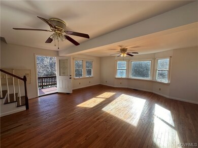 Unfurnished room featuring dark hardwood / wood-st