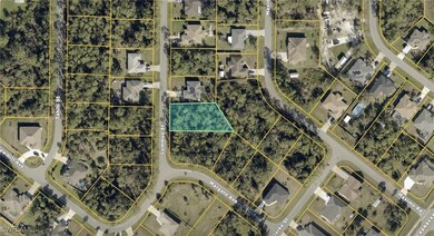 Aerial overview of property's location featuring property parcel outlined