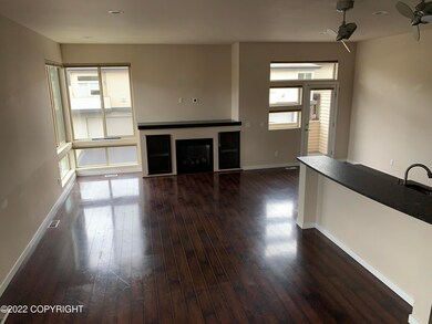 Open living room/dining/kitchen