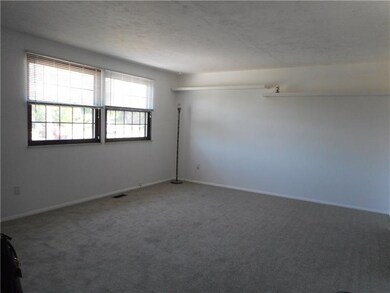 Spacious living room with new carpet