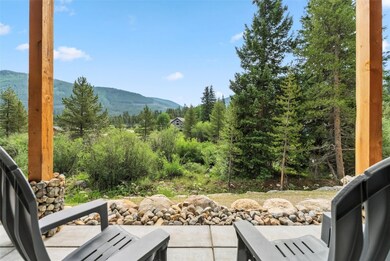 View of patio / terrace with a mountain view