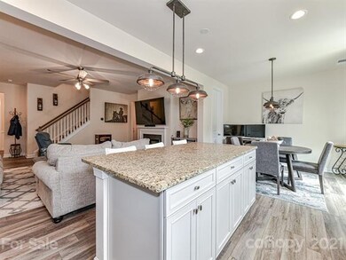 Kitchen with custom light fixtures
