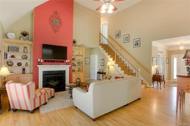 Great Room has Soaring Ceilings, Gas Fireplace & B