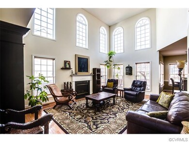 The 2 story cathedral ceiling in the family room l