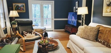 Glass french doors allow for plenty of natural lig