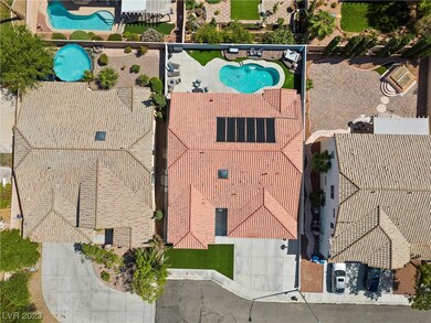 Arial view. Solar heating for the pool!