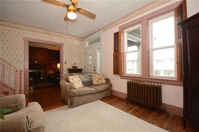 This shot of the parlor shows the opening into the