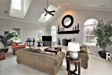 Family Room Boasts a Cathedral Ceiling and Feature