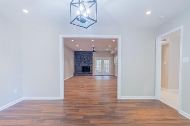 The Dining Room is off the Great Room and Kitchen.