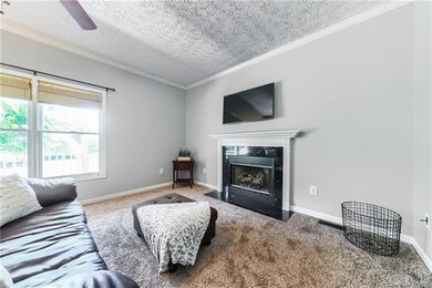 living room with gas fireplace