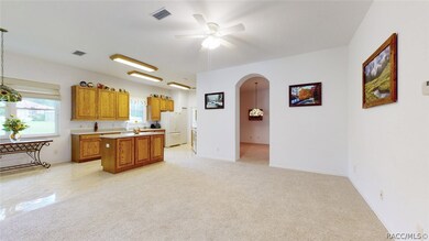 Looking from corner of flex space, toward kitchen
