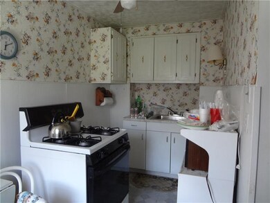 The first floor eat-in-kitchen.