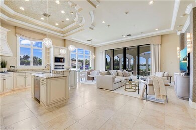 Living room featuring light tile patterned floors,