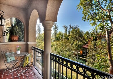 Balcony at the entrance overlooking green belt wit