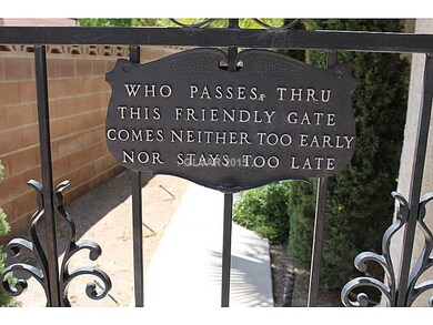 Facade/Exterior Front. Welcome sign custom wrought