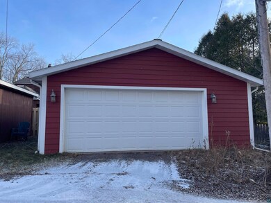 View of snow covered garage