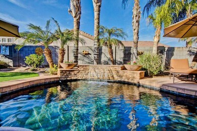 Water Feature across Pebble Pool