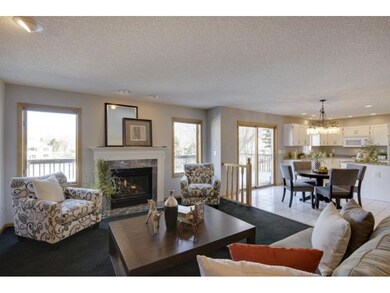 Beautiful family room with gas fireplace, marble s