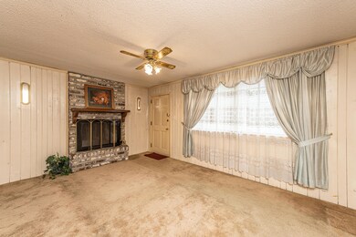 Family room with fireplace