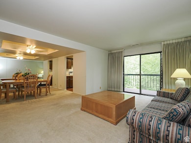 Open living room and dining area.