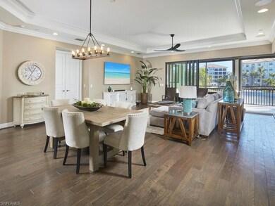 Dining space featuring dark wood-type flooring, cr
