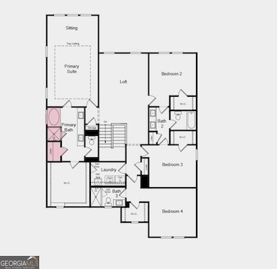 Second Floor Plan - Structural options added include: primary deluxe bath 1, gourmet kitchen.