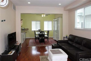 View from front living room down to the dining are
