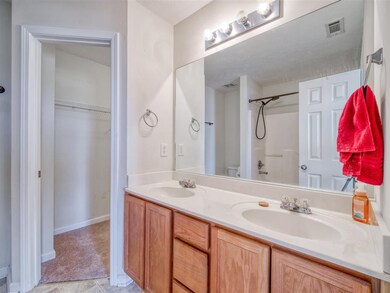 Double vanity and large walk in closet in owners s
