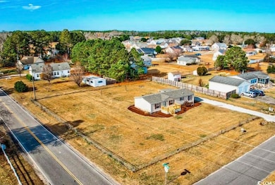 Aerial perspective of suburban area