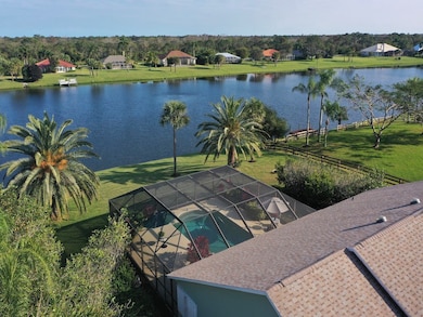 aerial view of backyard and pool