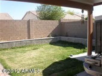 Backyard grassy area