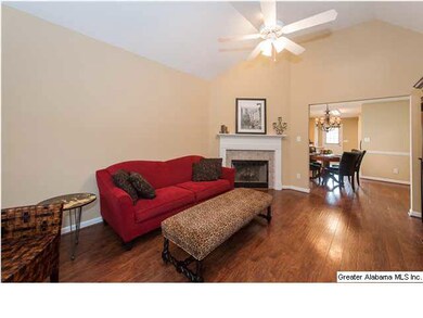 Spacious living room with laminate hardwoods
