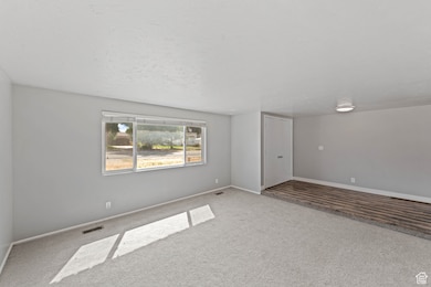 Spare room featuring carpet flooring