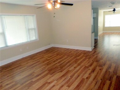 View from front door to spacious living room with 