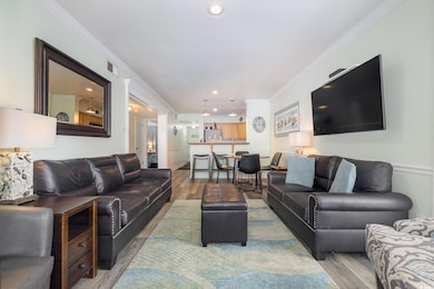 Living room featuring hardwood / wood-style floors
