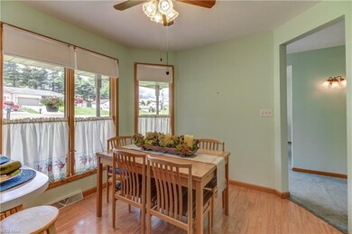 Eatting area in the kitchen looks out to the front