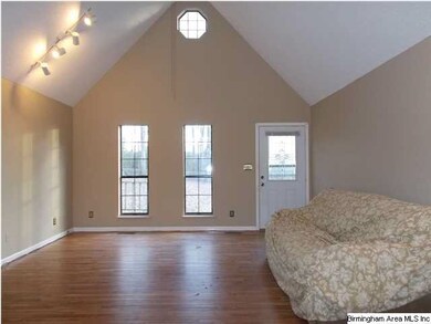 Cathedral ceilings in living room