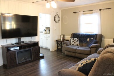Living room with ceiling fan