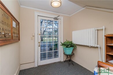 The secure entry has an intercom system on the out